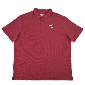 Washington Nationals Tommy Bahama Shirt Men's XL Red White Stripes Polo MLB‎